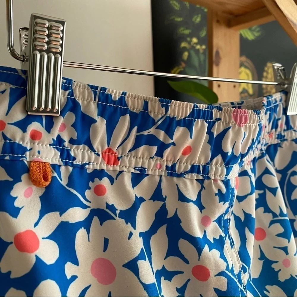 Crewcuts Blue White Pink Floral Print Swim Trunks Shorts 6